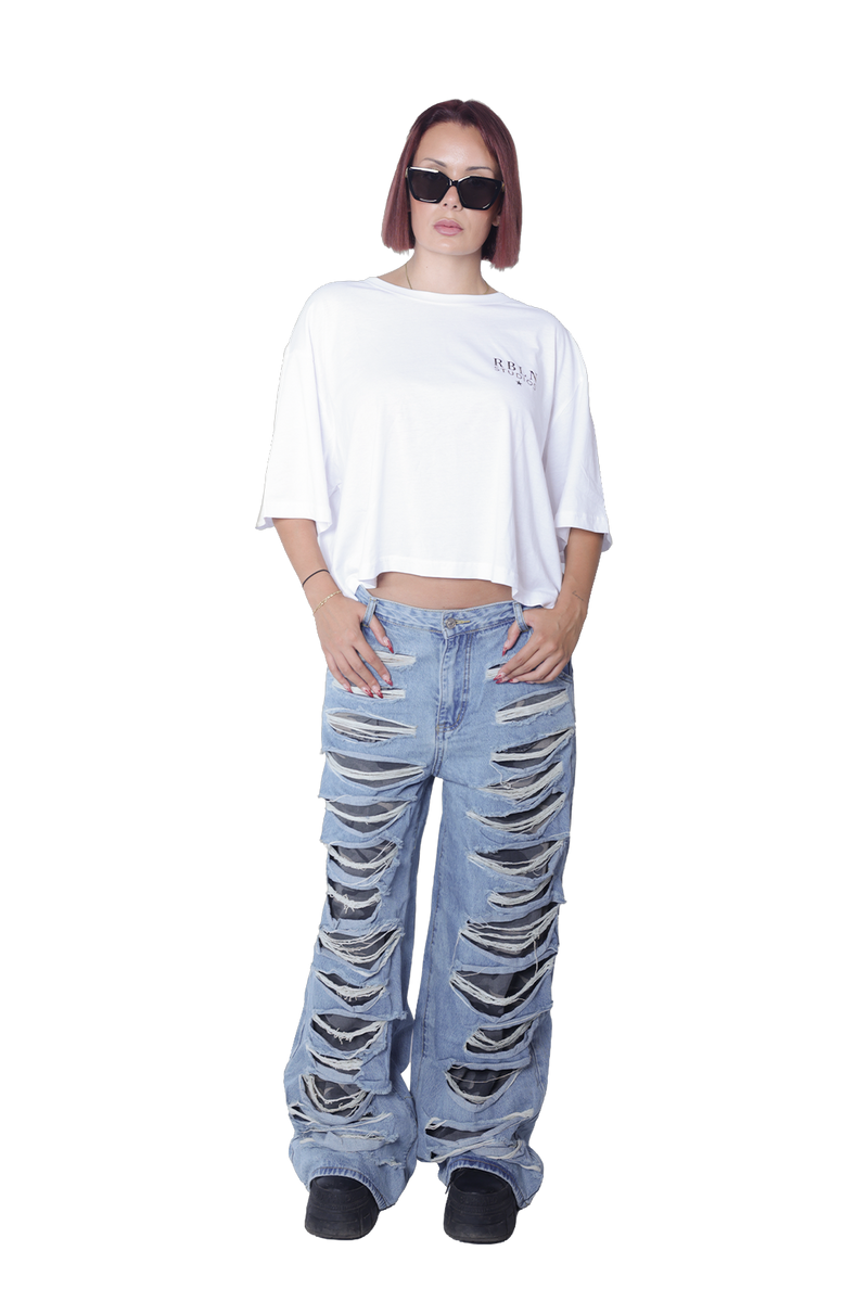 Cropped Shirt Soul Sister - White