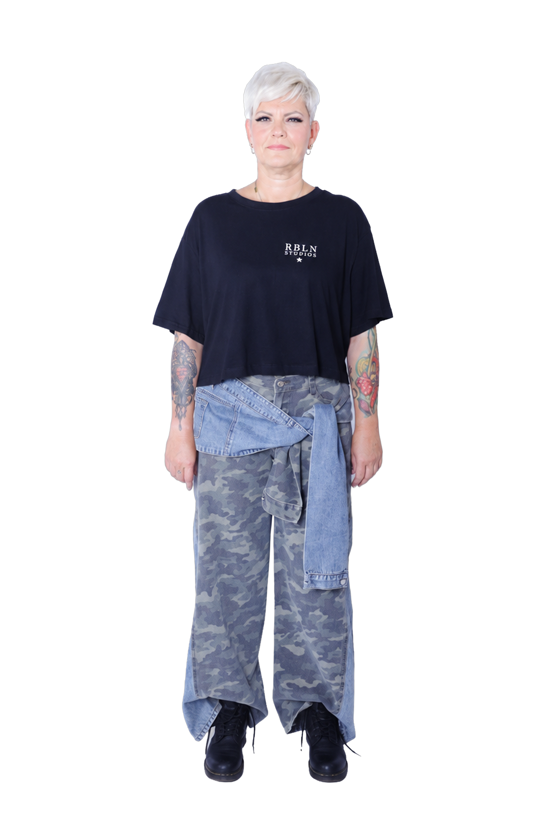 Cropped Shirt Soul Sister - Black