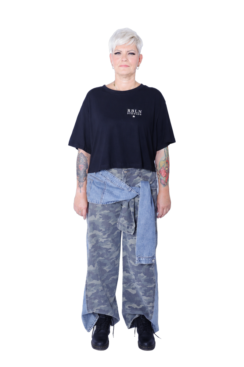 Cropped Shirt Soul Sister - Black