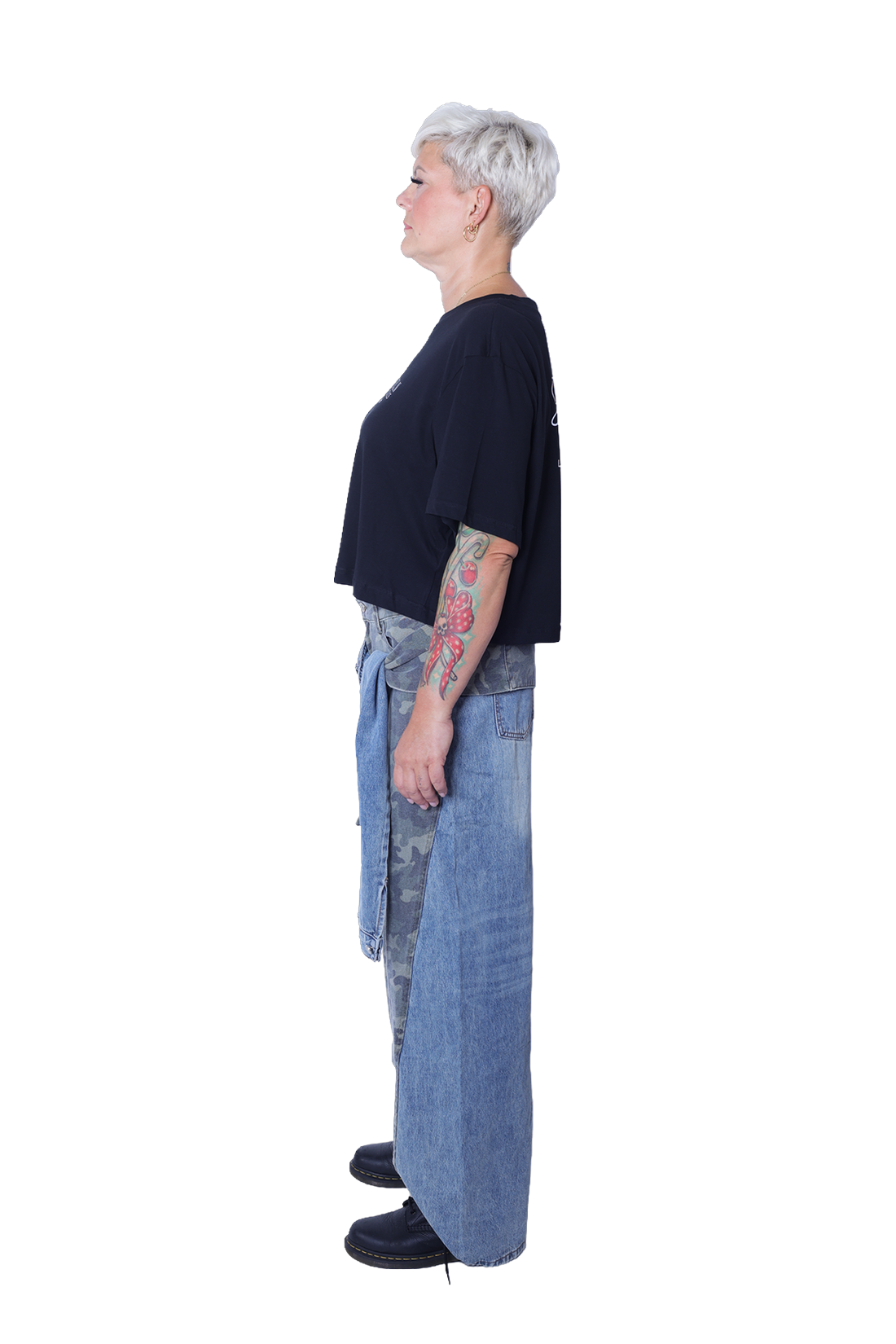 Cropped Shirt Soul Sister - Black
