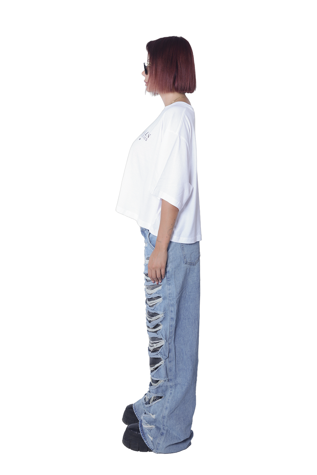 Cropped Shirt Soul Sister - White