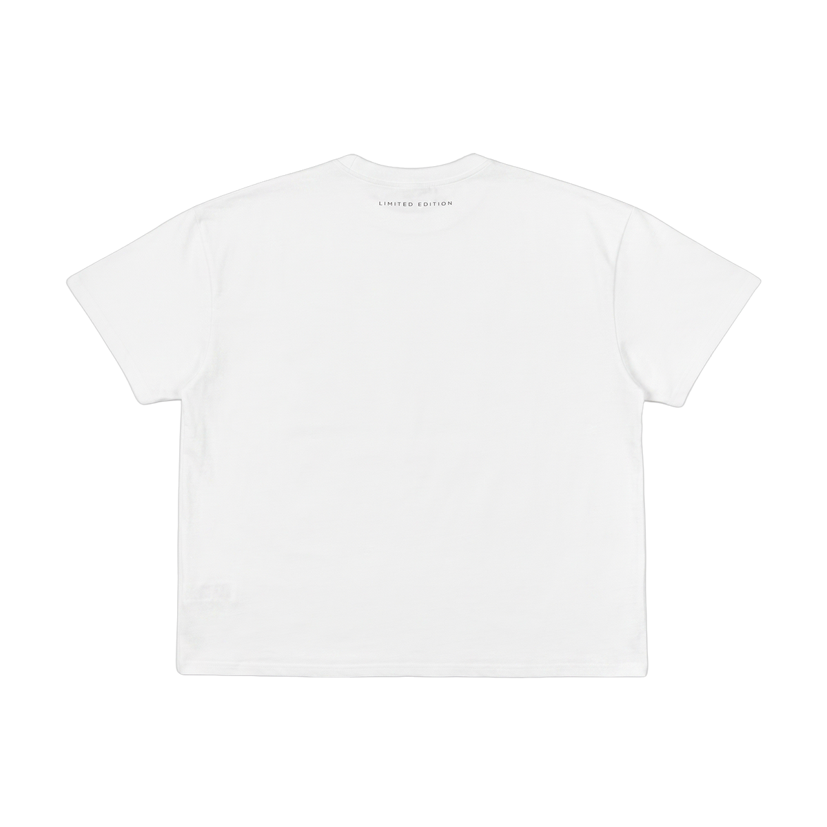 Weisses Oversized Shirt Clean Line, flach liegend Rueckseite