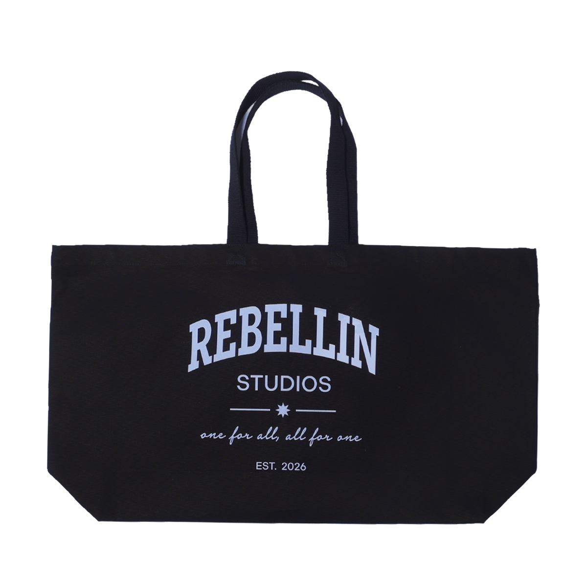Tragetasche, Vorderseite mit Print REBELLIN STUDIOS